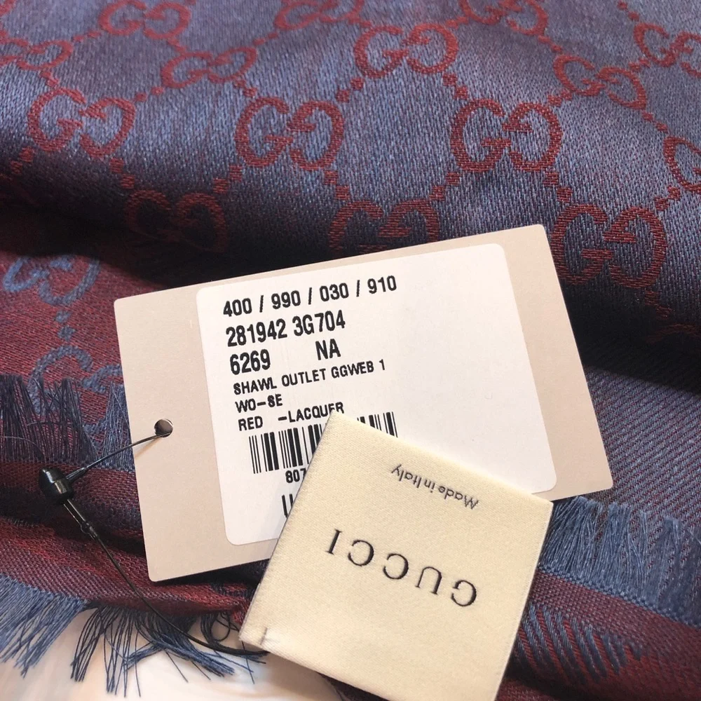 Gucci silk wool GG scarf